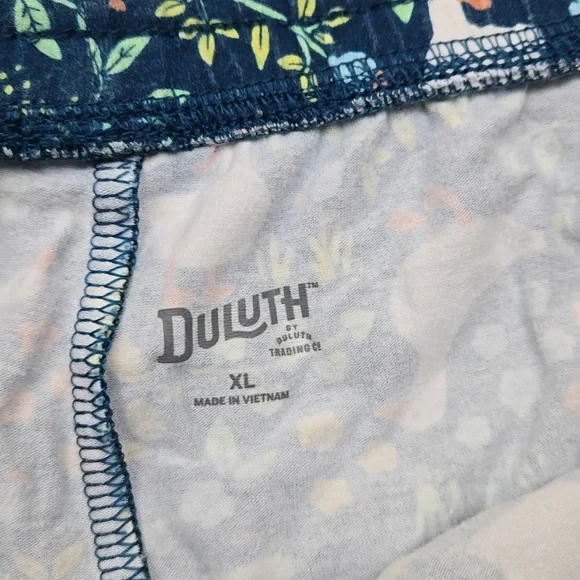 Duluth Trading Women's XL Cotton Knit Printmaker Pj Pajama Set Shorts Top Duck - Picture 5 of 6